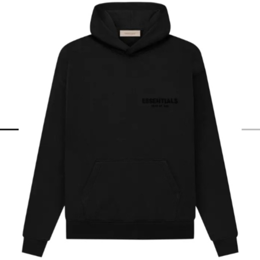 Fear of God Essentials Black Stretch Limo Hoodie Size Large NWT AUTHENTIC